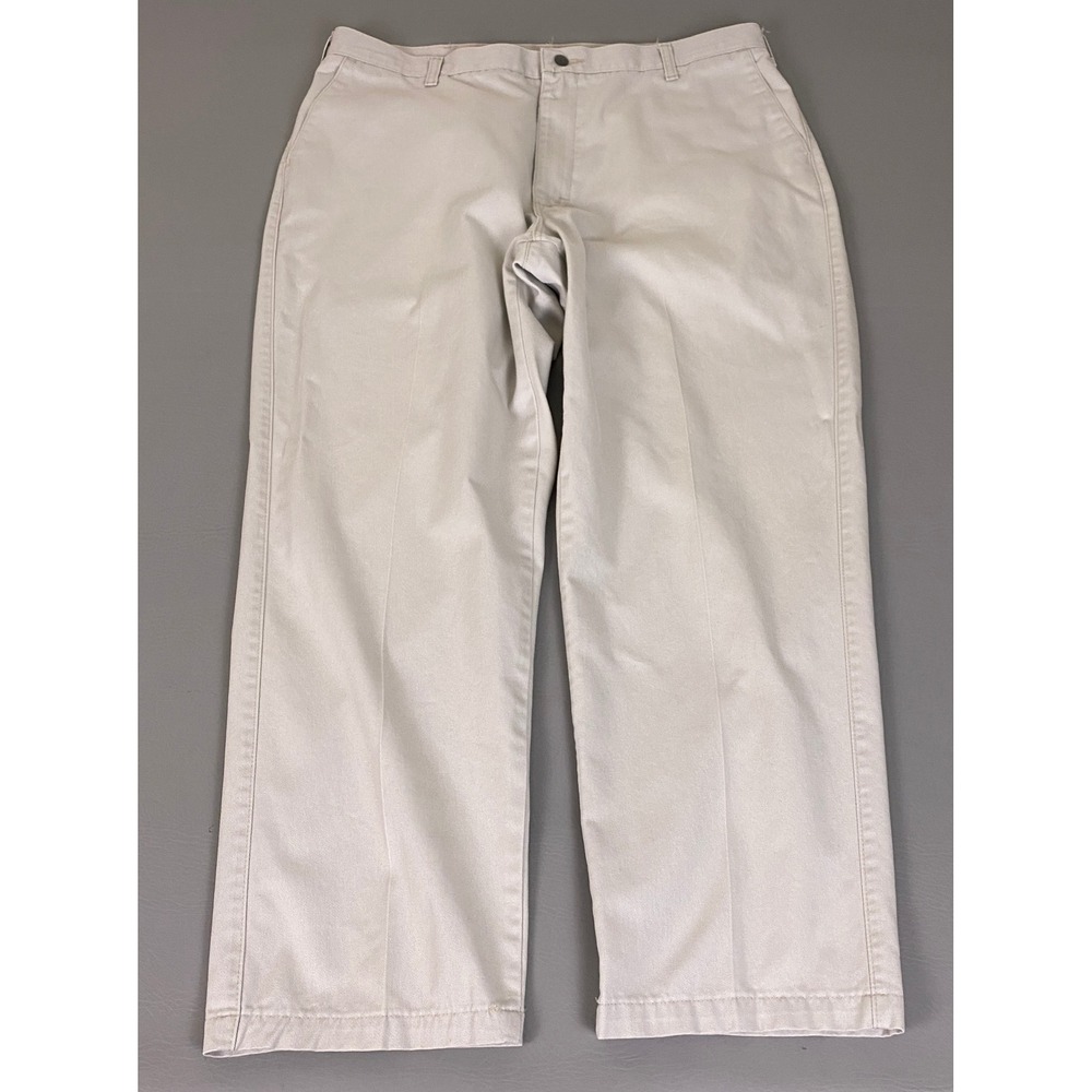 Lee Performance Khakis Pants Men's Size 40x30 Beige Flat Front Cotton Chino